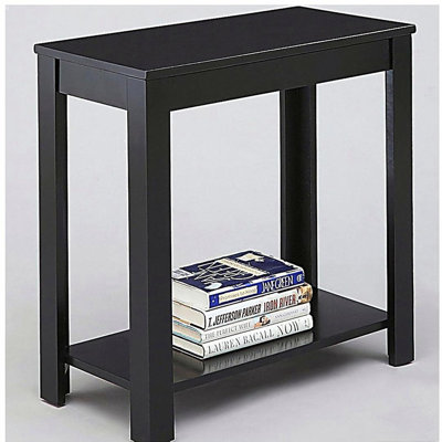 Wooden End Table With Open Shelf