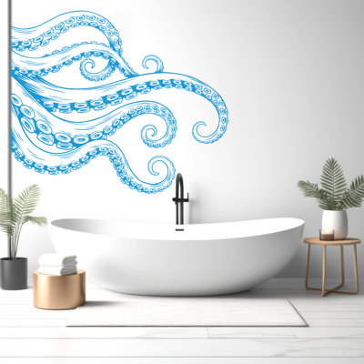 Pieuvre, décalcomanie murale, tentacules, animaux de la mer, décorations murales pour salle de bain, autocollants, vinyle, 319DRE
