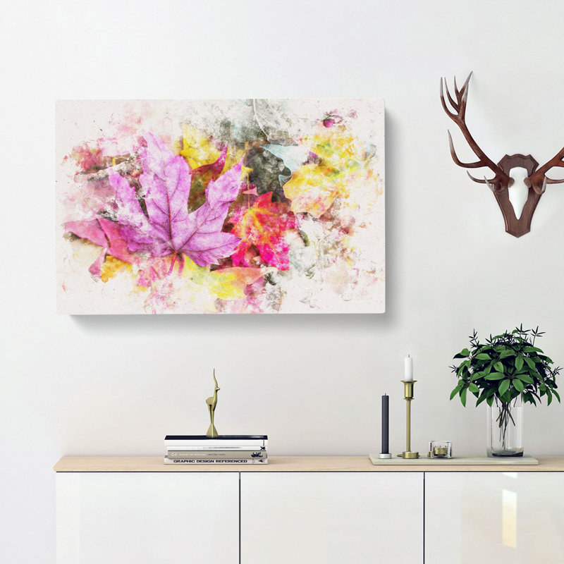 Colourful Autumn Leaves - Wrapped Canvas Print, 40cm H x 60cm W x 3cm D