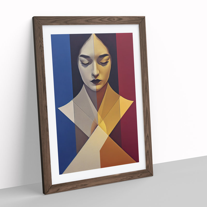 Angles Of A Woman Abstract - Wall Art, 34cm H x 25cm W, Walnut Framed