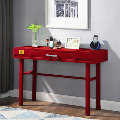 Bureau de coiffeuse rouge avec 1 tiroir