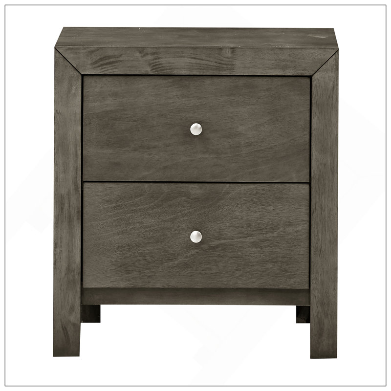 Chic table de chevet transitionnelle avec ports USB et rangement spacieux, parfaite pour les chambres à coucher modernes et pour plus de commodité.