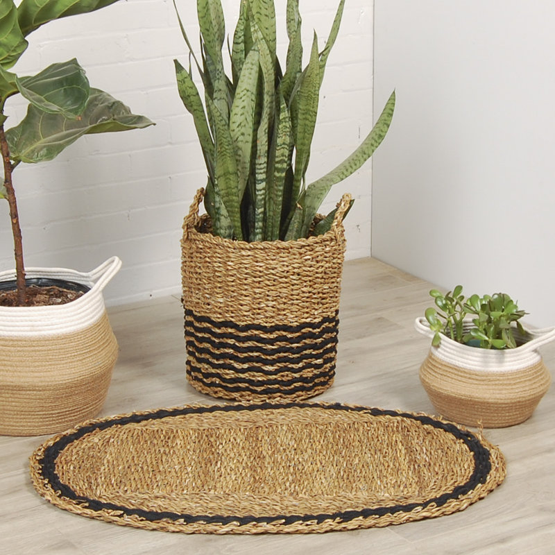 Tapis de cuisine ovale en herbe Saul