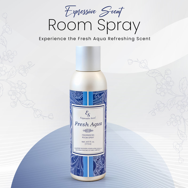 Expressive Home Scent Room Spray - Long Lasting Fresh Aqua Air Freshener Spray For Bathroom, Home & Office - Home Fragrance Spray 6 Fl Oz