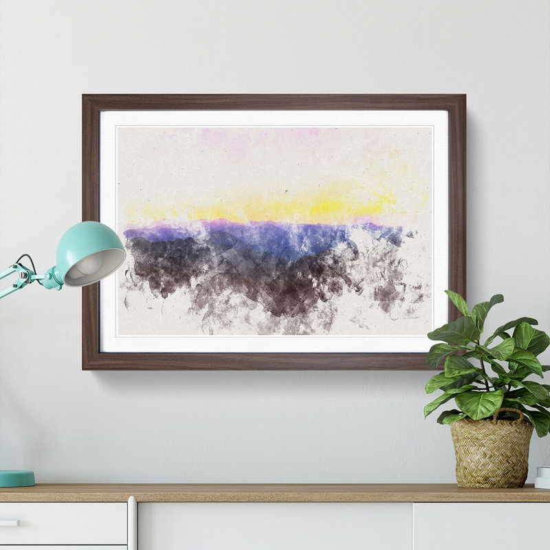 Sunrise over the World - Picture Frame Graphic Art Print, 24cm H x 33cm W x 2cm D, Walnut Framed
