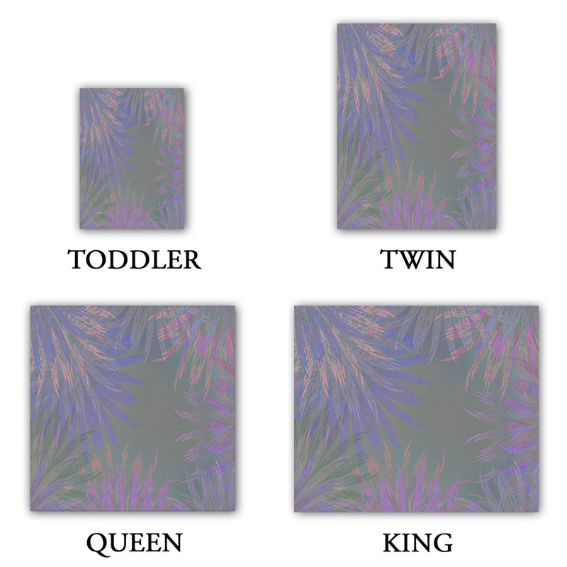 Ensemble de housse de couette laisses, 1 housse simple + 1 taie standard, Mauve / Rose / Bleu