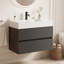 Wall Mounted Single Double Single Vanity Bathroom Vanity With Solid Surface Top-1178105827