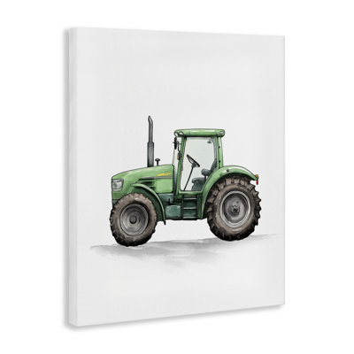 Working Trucks Green Tractor Canvas, design by Christine Simpson Art
