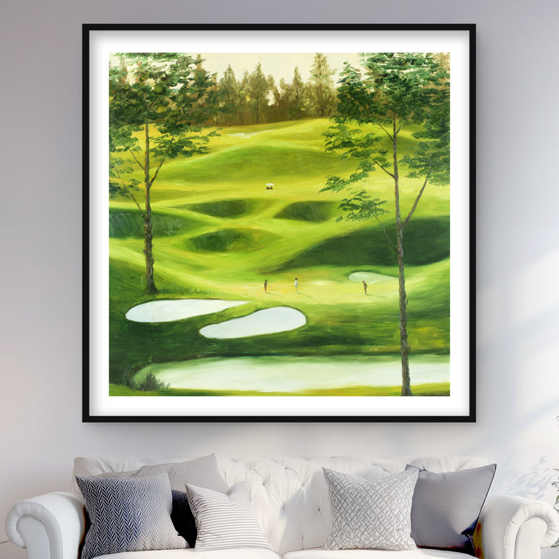 «Big Golf Course», reproduction encadrée matte blanche