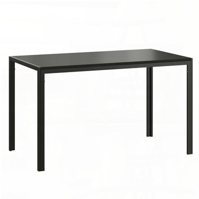 47" Rectangular Dining Table for 4-6 - MDF Top & Metal Frame, Mid-Century Modern