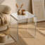 Table de bout en acrylique en forme de C, aucun assemblage requis