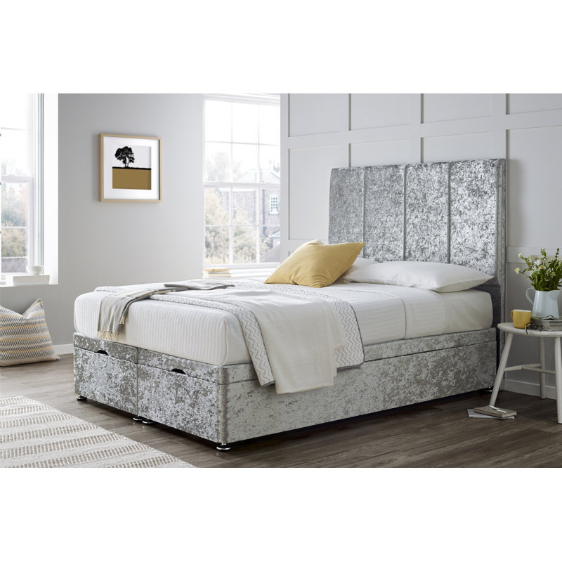 Divan Bed with 54" Floorstanding Headboard, Super King (6'), Silver