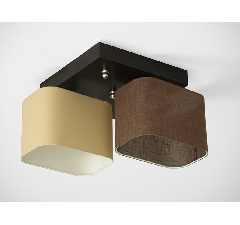 Gonzalez Semi Flush Mount, Brown/Green transparent, Tan
