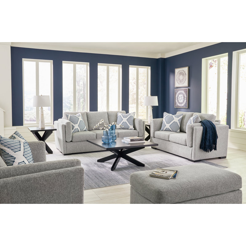 Canapé, causeuse, fauteuil surdimensionné et repose-pieds Evansley, Beige