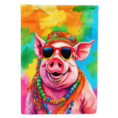 Drapeau de maison de cochon hippie