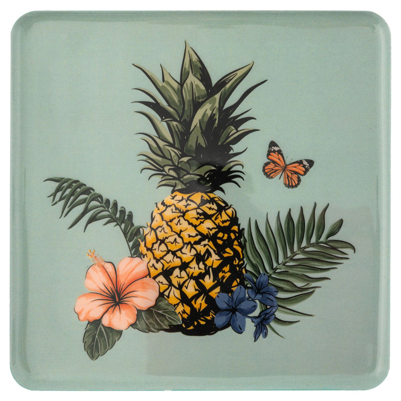 PLATS ÉMAILLÉS GRAND CARRÉ ANANAS