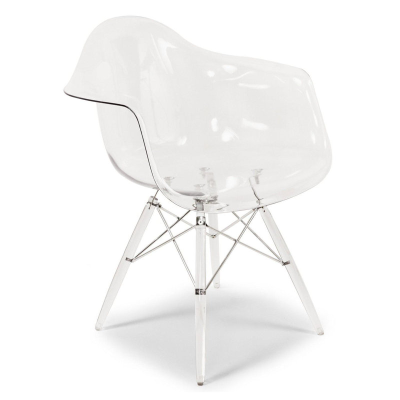Chaise avec accoudoirs transparente Liriel