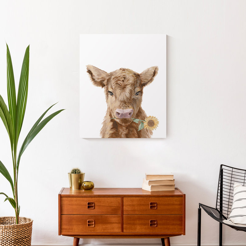 «Baby Highland Cow», reproduction sur toile, H 24 po x l 20 po