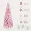 Arbre de Noël artificiel enneigé 7,5 pi de hauteur avec pin en forme de pin et branches réalistes, rose