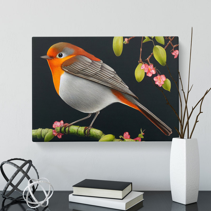 Spellbinding Robin Bird - Wrapped Canvas, 50cm H x 76cm W x 3cm D