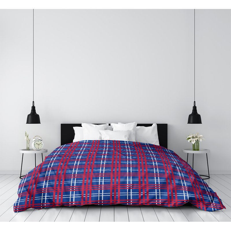 Housse de couette simple Arizona football Luxury, Polyester brossé, Housse de couette simple TG, Bleu / blanc / rouge