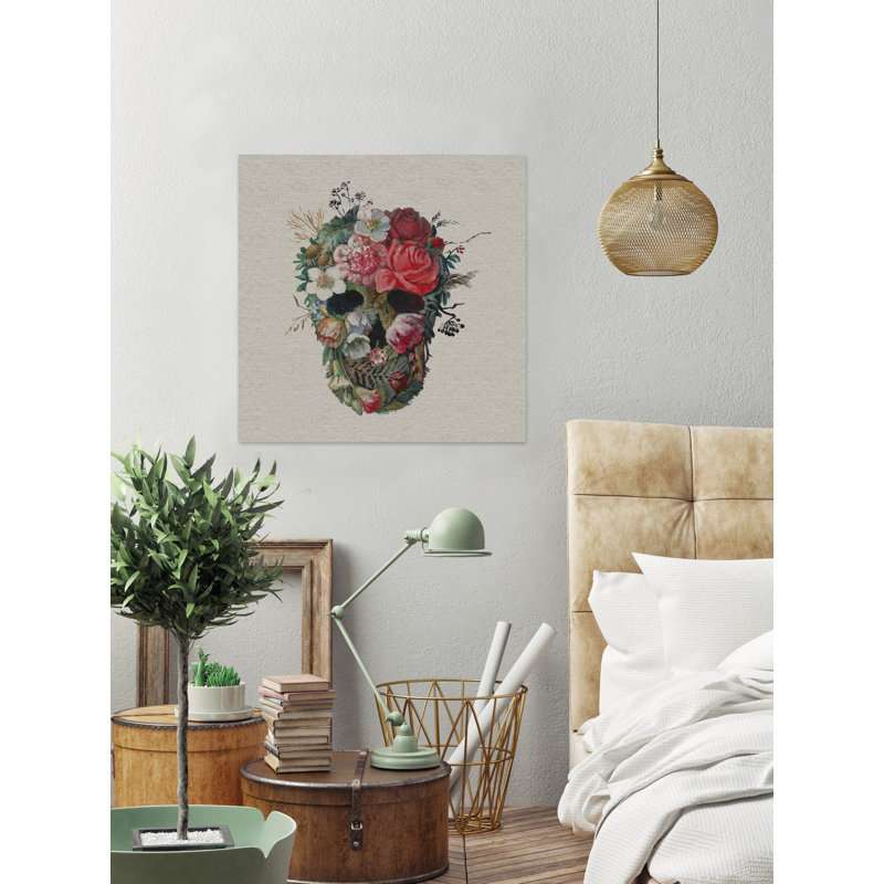 «Flower Face», reproduction de peinture acrylique sur toile tendue, H 40 po x l 40 po x P 1,5 po