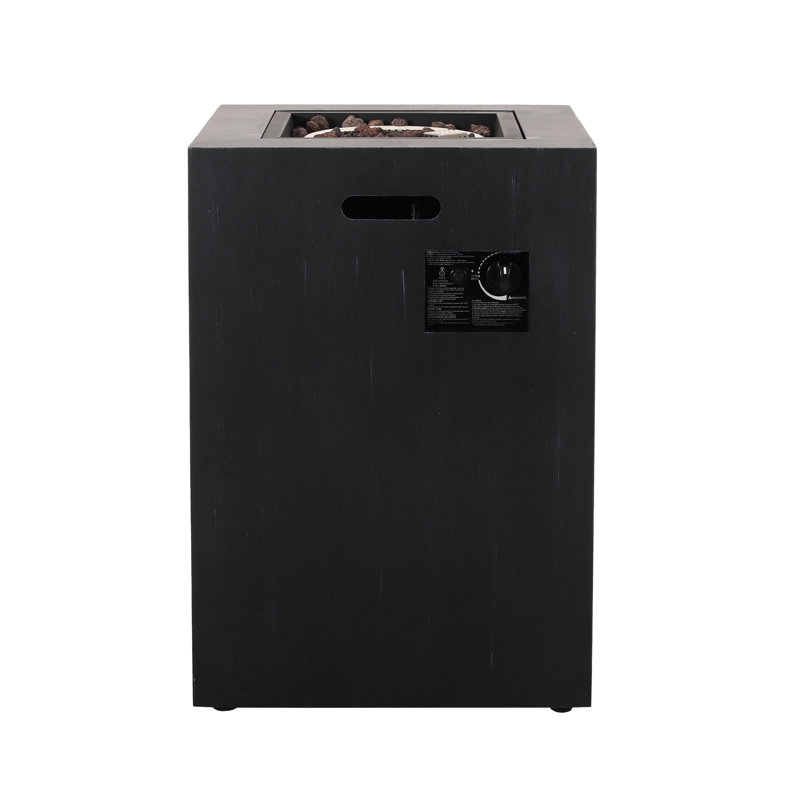 Colonne d'extérieur 19,5 po, 30 000, fer, réservoir de propane inclus, foyer carré, 19,5 po x 19,5 po, cadre en fer