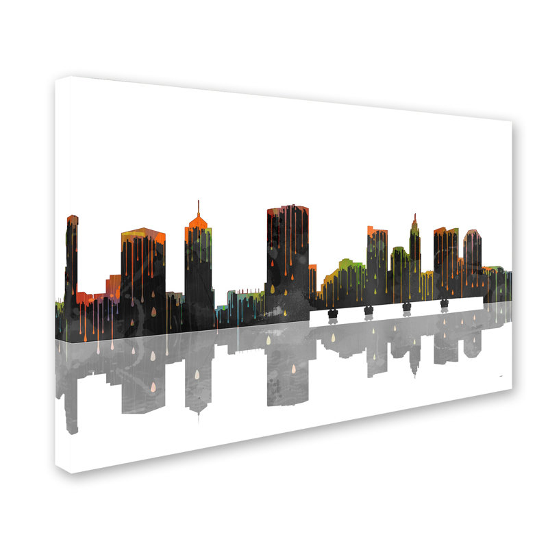 « columbus ohio horizon », impression sur toile tendue, H 12 po x l 19 po x P 2 po