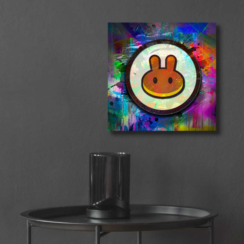 «Pancake Swap Crypto» par Epic Art Portfolio, art mural en verre acrylique, H 12 po x l 12 po x P 0,13 po