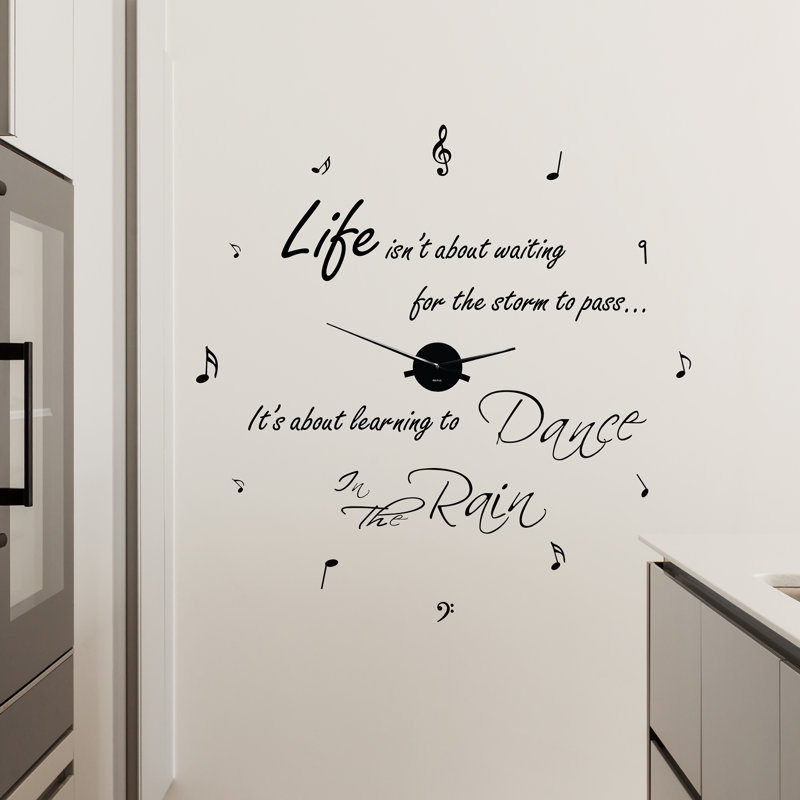 Dance in The Rain Quote Wall Clock