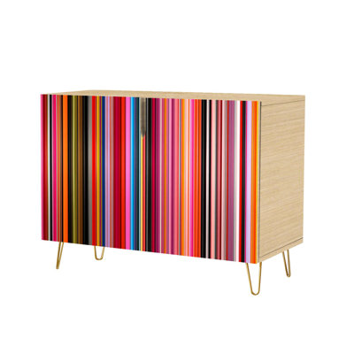 Sideboard Buffet Cabinet with Storage Mexican Blanket Stripes Seamless for Cinco de Mayo Party Decor Mexican with 2 Doors for Living Room and Kitchen
