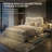 Boucle Twin Bed Frame with 2 Storage Drawers, Upholstered Platform Bed with LED Headboard, Solid Wood Slats Support, No Box Spring Needed for Kids, Teens-1869177276-1869177251