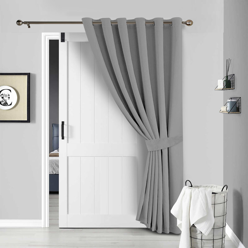 Cobscook Blackout Curtain Single Panel, Light Grey