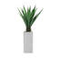 Agave artificiel dans un pot de fleurs carré en fibre de pierre beige