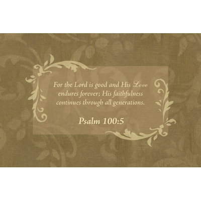 Floral Vine Psalm 100 - Wrapped Canvas Print