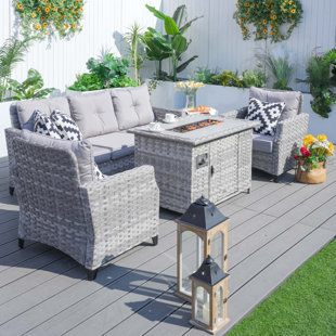 Alseepa 5 - Person Patio Conversation Sets with Cushions
