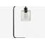 Éclairage, H 20 po, lampe de table, port USB inclus, métal noir, abat-jour en verre, moderne