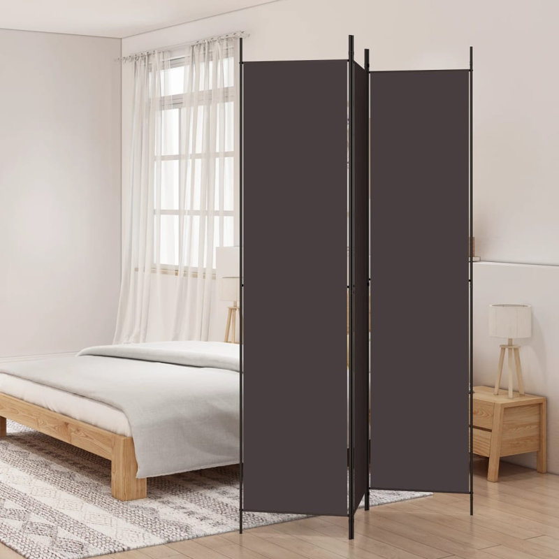 Paravent 3 panneaux vidaXL en tissu brun 59,1 "x 86,6", 3, Brun, H 86,6 po x l 59 po