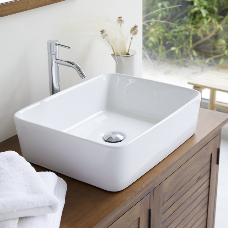 Tikamoon Alexi 14.57'' Ceramic Rectangular Bathroom Sink