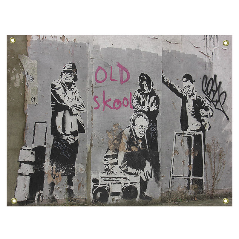 Tapisserie en polyester old skool, H 59 po x l 80 po x P 1 po