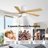 5 Solid Wood Blades Indoor Ceiling Fan With Light Kit And Remote Quiet DC Motor-458786181-437134177