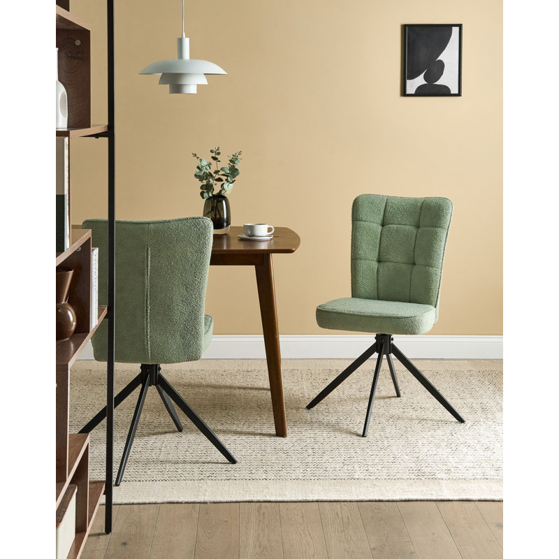 RYAN 49cm H Boucle Upholstered Side Chair, Light Green