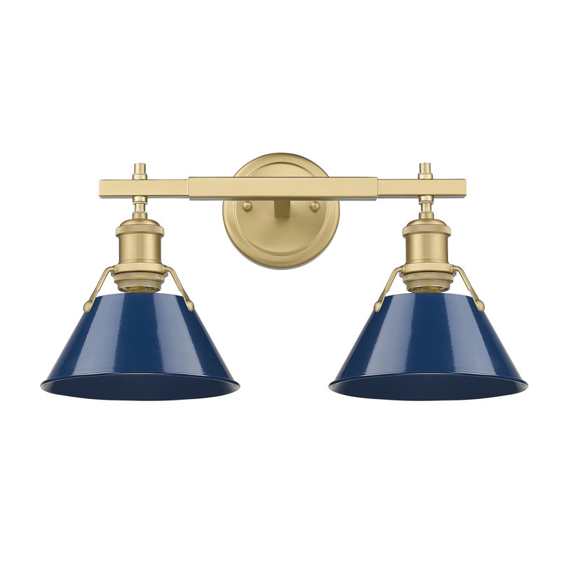 Weatherford 2 - Light Dimmable Vanity Light, Matte Navy, Brushed Champagne Bronze
