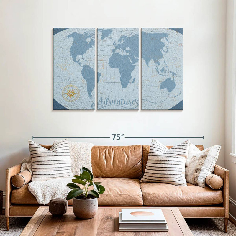 Senne Adventures World Map, 36" H x 57" W