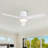 48" White Blades Lowe Profile Ceiling Fans with Light-129413265-129413268
