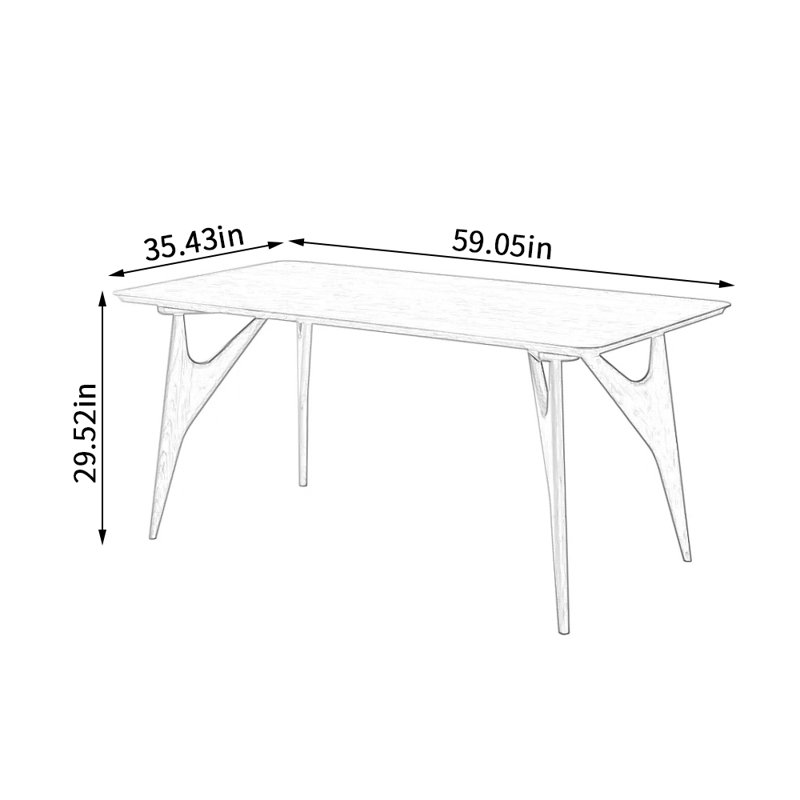 Solid Wood Dining Table, Maple, 35.43" W x 59.06" L