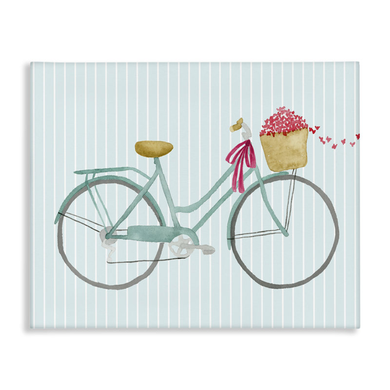 «Cycle Through Love on Stripes», art mural sur toile par Lucille Price, H 24 po x l 30 po