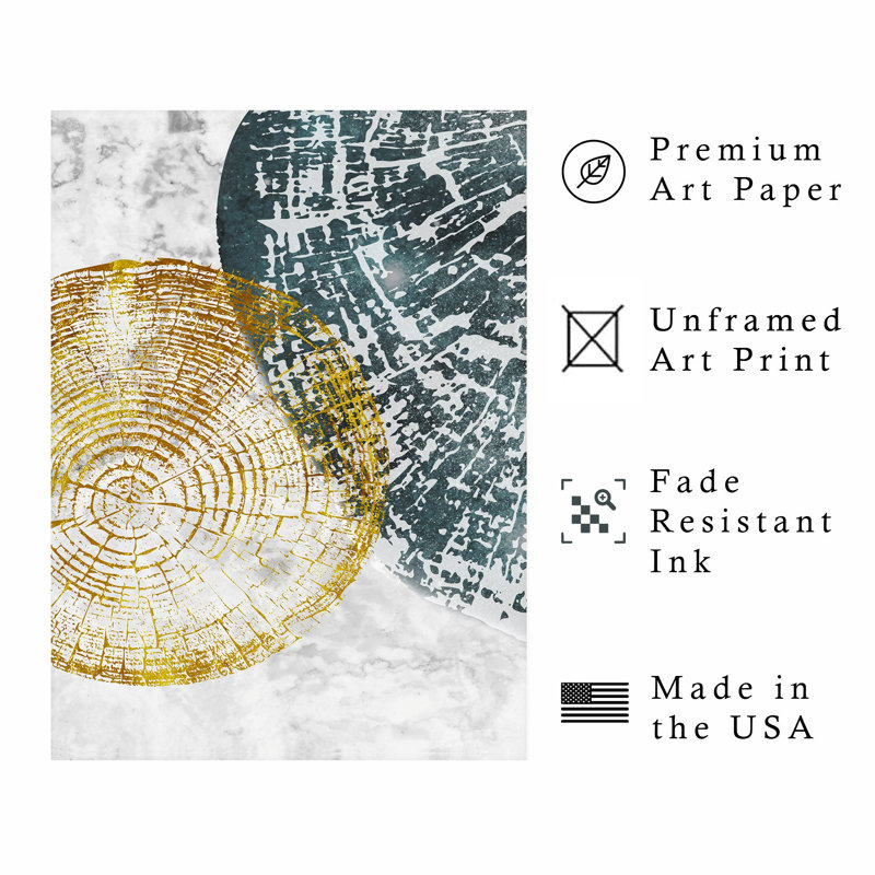 «Botanical Tree Rings I Bohemian», reproduction d'art non encadrée, H 36 po x l 24 po