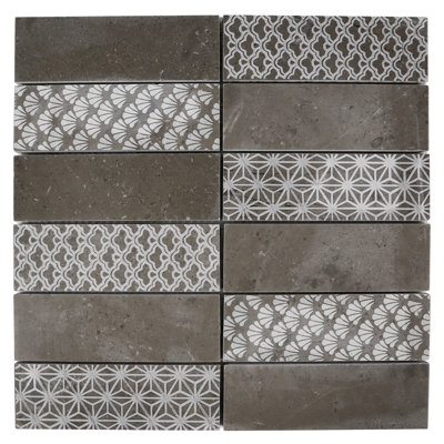 Biron 12" x 12" Stacked Marble Mosaic Wall Tile