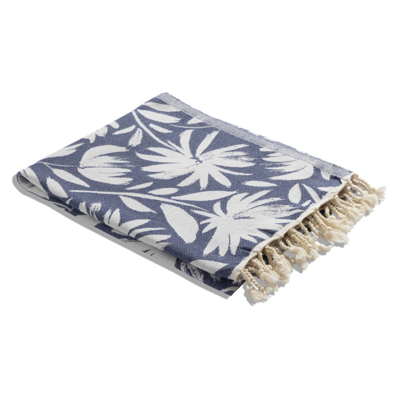 Serviette de plage en coton biologique Chanyah, Marine